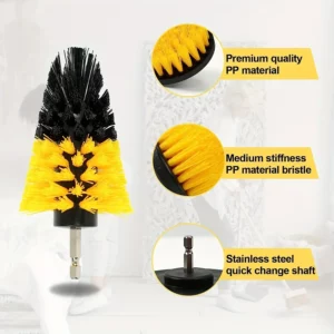 7-Piece Drill Brush Attachment Set, Cleaning Brush Tool Kit, Multi-Purpose Drill Brush with Extension Pole for Floor, Automotive - Image 5