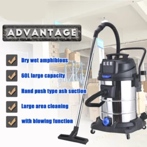 3000W 2/3 Motors 60L Heay-duty Bagged Hotel Workshop Dust Electric Vaccum Window Industrial Wet Dry Vacuum Cleaner - Image 6