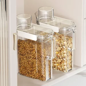 3L Food Storage Containers With Measuring CupTreat Box Containers for Kitchen Pantry Organization Containers for Rice Dispenser - Image 3