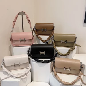High Quality Fashionable Crossbody Bag Women's Designer Leather Handbag Minimalist Solid Color With Adjustable Shoulder Strap - Image 12
