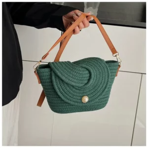 2025 New Hot Sale Knitting Saddle Shoulder Bags Stylish Design Hasp Fresh Unique Design High Quality Crossbody Bags for Women - Image 8