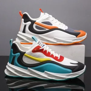 Men's Shoes 2025 Summer Mesh Sports Running Shoes Breathable Thick-soled Casual Shoes Lace Up Non-slip Wear-resistant Sneakers - Image 6