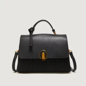 Textured Women Handbags Solid Pu Leather Commute Handle Packs Soft Large Capacity Casual Crossbody Packs Lady Shoulder Bags 2024 - Image 5
