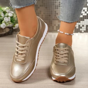 Fashion Gold Silver Platform Sneakers Women Spring Autumn Lace Up Plus Size Casual Sneakers Woman Comfort Non Slip Sport Shoes - Image 4