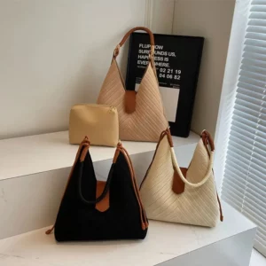 Premium Knitted Underarm Bag Women Totes Large Capacity 2025 New Casual Versatile Shoulder Bags Hand-held Commuting Bucket Pack - Image 10
