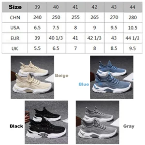 Oulylan Lace Up Breathable Runshoes For Men Stylish Casual Solid Color Sneakers Male Thick Soled Antislip Walking Footwear - Image 6