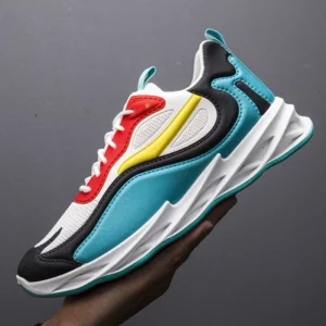 Men's Shoes 2025 Summer Mesh Sports Running Shoes Breathable Thick-soled Casual Shoes Lace Up Non-slip Wear-resistant Sneakers - Image 3