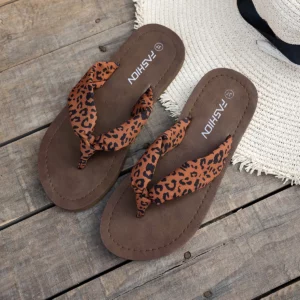 Women's Classic Joker Flip Flops Fashion Leopard Zebra Print Summer Beach Sandals Slippers Light Weight with Anti-Slip Round Toe - Image 8