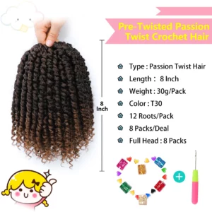 Forevery Passion Twist Crochet Hair Synthetic Crochet Hair For Black Women Pre Looped Pre Twisted Passion Twist Hair Extensions - Image 2