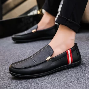 Men's shoes 2024 new European Station Tsutsu Men's shoes in a lazy shoes spring loafers white casual shoes - Image 2