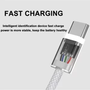 Usb C to Type C Fast Charging PD 60W Mobile Phone Date Cable For Iphone15 Android Samsung Huawei Type C Braided Charger Cable - Image 2