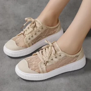 Ladies' Breathable Mesh Casual Shoes Outdoor Anti Slip Hollow Lace Women's Shoes 2025 Summer Lightweight Tennis Shoes Sports - Image 3