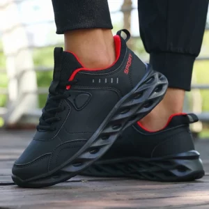 Summer Men High Quality Sneaker Outdoor Breathable Mesh Men Light Shock-absorption Tennis Walking Shoes Solid Color Sneakers Men - Image 3