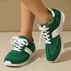Women's Contrast Color Platform Sneakers Fashion Non Slip Lace Up Sports Shoes for Women Plus Size Lightweight Casual Sneakers - Image 5