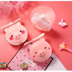 Mini USB Fan Little pig Beauty Mirror with beauty lamp student portable rechargeable LED Makeup Mirror Led Mirror Fan - Image 4