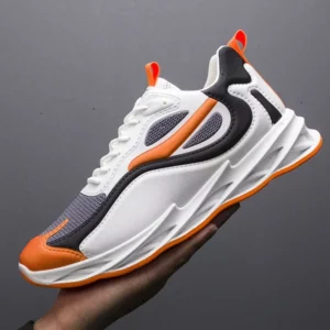 Men's Shoes 2025 Summer Mesh Sports Running Shoes Breathable Thick-soled Casual Shoes Lace Up Non-slip Wear-resistant Sneakers - Image 2