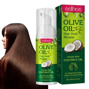 Curly Hair Mousse 60ml For Wigs Strong Hold Olive Oil Hair Styling Mousse Anti-Frizz Hair Foam Mousse For Styling Hair Women Men - Image 2