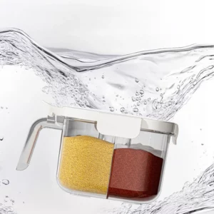 4 Compartment Kitchen Spice Storage Container Large Capacity Seasoning Organizer with Lid Multi-Cell Salt Sugar Condiment Box - Image 3