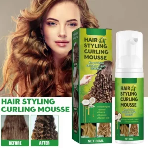 60ml Curly Hair Products Styling Cream Curl Enhancer Anti-Frizz Hair Curling Repairing Mousse For Natural Curls For Women - Image 4