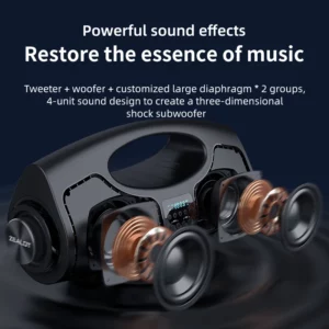 Zealot-P1 40W Karaoke Portable Bluetooth Speaker with IPX5 Waterproof, Comfortable handle,for party,birthday,gift - Image 4