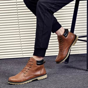 Brand New Men's Leather Shoes Korean Trend Comfortable Loafer Men Shoes British Fashion Men High Top Sneakers New Moccasins Men - Image 5
