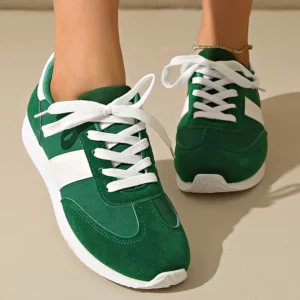 Women's Contrast Color Platform Sneakers Fashion Non Slip Lace Up Sports Shoes for Women Plus Size Lightweight Casual Sneakers - Image 6