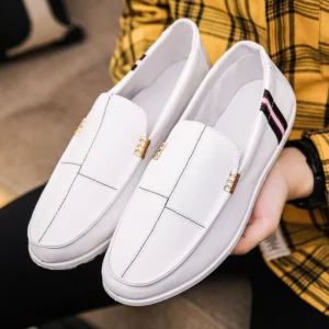 Men's shoes 2024 new European Station Tsutsu Men's shoes in a lazy shoes spring loafers white casual shoes - Image 4