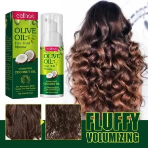 Curly Hair Mousse 60ml For Wigs Strong Hold Olive Oil Hair Styling Mousse Anti-Frizz Hair Foam Mousse For Styling Hair Women Men - Image 4