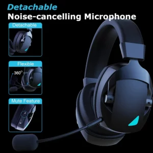 Acinaci Wireless Gaming Headset with Mic 2.4G Bluetooth Headphone USB 3.5mm Wired 3 Modes for PC, PS4, PS5, Mac, Switch - Image 5