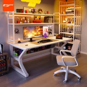 AOLIVIYA Desktop Computer Desk Household White Gaming Table Student Bedroom Desk Study Table Simple Desk Workbench - Image 1
