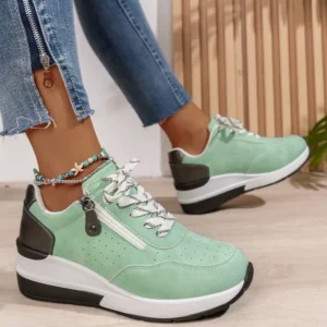 Fashion and versatile plus size casual sports women's shoes 2025 new style sloping heel thick soled casual shoes for women - Image 4