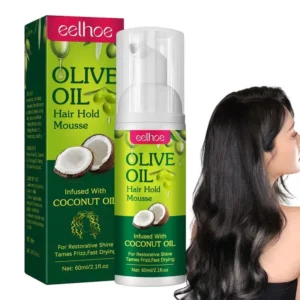 Curly Hair Mousse 60ml For Wigs Strong Hold Olive Oil Hair Styling Mousse Anti-Frizz Hair Foam Mousse For Styling Hair Women Men - Image 3