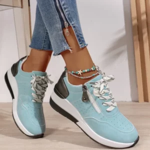 Fashion and versatile plus size casual sports women's shoes 2025 new style sloping heel thick soled casual shoes for women - Image 5