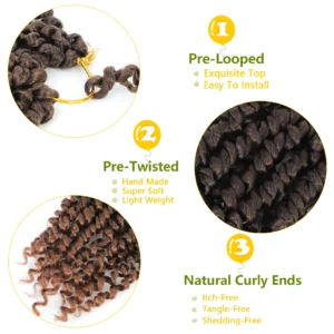 Forevery Passion Twist Crochet Hair Synthetic Crochet Hair For Black Women Pre Looped Pre Twisted Passion Twist Hair Extensions - Image 5