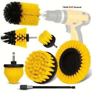 7-Piece Drill Brush Attachment Set, Cleaning Brush Tool Kit, Multi-Purpose Drill Brush with Extension Pole for Floor, Automotive - Image 3