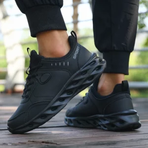 Summer Men High Quality Sneaker Outdoor Breathable Mesh Men Light Shock-absorption Tennis Walking Shoes Solid Color Sneakers Men - Image 5