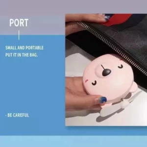 Mini USB Fan Little pig Beauty Mirror with beauty lamp student portable rechargeable LED Makeup Mirror Led Mirror Fan - Image 6