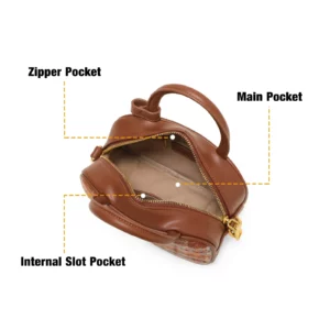 TOUTOU Women Bowling Bag Cute Star Pendent Original Designer Leather Boston Handbag Shoulder Crossbody College Valentine's Gift - Image 6
