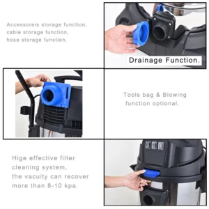 3000W 2/3 Motors 60L Heay-duty Bagged Hotel Workshop Dust Electric Vaccum Window Industrial Wet Dry Vacuum Cleaner - Image 4