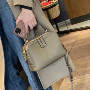 Genuine Leather cowhide Women's Handbag 2025 New Style Crossbody Bag Shoulder bag Luxury Design small square bag For commuting - Image 8