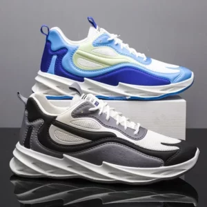 Men's Shoes 2025 Summer Mesh Sports Running Shoes Breathable Thick-soled Casual Shoes Lace Up Non-slip Wear-resistant Sneakers - Image 5