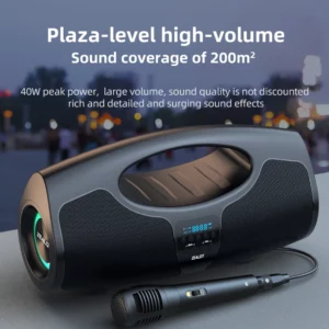 Zealot-P1 40W Karaoke Portable Bluetooth Speaker with IPX5 Waterproof, Comfortable handle,for party,birthday,gift - Image 5
