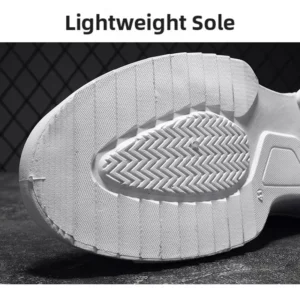 Oulylan Lace Up Breathable Runshoes For Men Stylish Casual Solid Color Sneakers Male Thick Soled Antislip Walking Footwear - Image 4