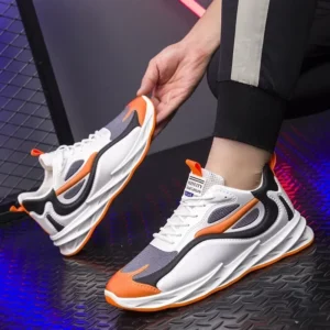 Men's Shoes 2025 Summer Mesh Sports Running Shoes Breathable Thick-soled Casual Shoes Lace Up Non-slip Wear-resistant Sneakers - Image 1