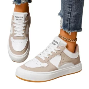 Womens Shoes 2024 Lace-up Women Vulcanize Shoes New Color Matching Womens Casual Sneakers Fashion Round Head Classic Sneakers - Image 6
