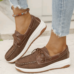 2025 Autumn New Flat Single Shoes Women's Fashion Round Head Suede Front Lacing Soft Sole Anti-slip Wear-resistant Shoes - Image 2
