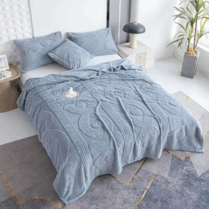 2025 spring and summer new Tafu fleece blanket solid color jacquard simple blanket multi-functional blanket no pillowcase - Image 4