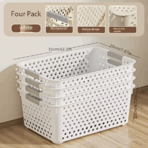 2pcs Multifunctional Plastic Storage Boxes Home Kitchens Bathrooms Bedrooms Offices Storage Baskets Containers Home Organization - Image 6