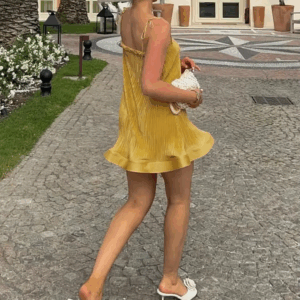 Weird Puss Silky Simple Dress Women Plait Strapless Sleeveless Elegant Skinny Stretch Banquet Party Summer Clubwear Mini Bodycon - Image 5