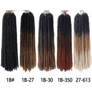Straight Faux Locs Crochet Braids Hair 18Inch Ombre Synthetic Goddess Braids BraidingHair Extensions African for Women - Image 3